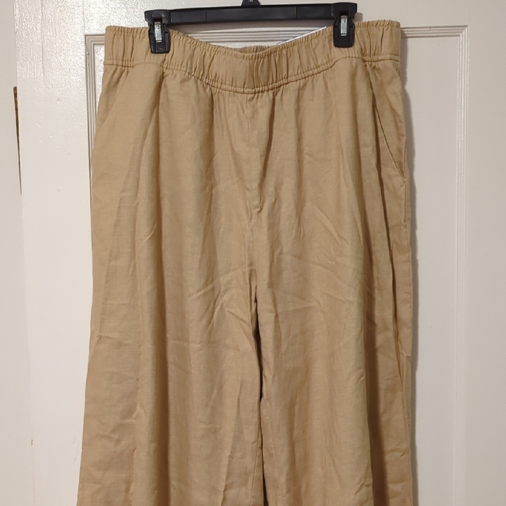 Tan Wide-Leg Pants